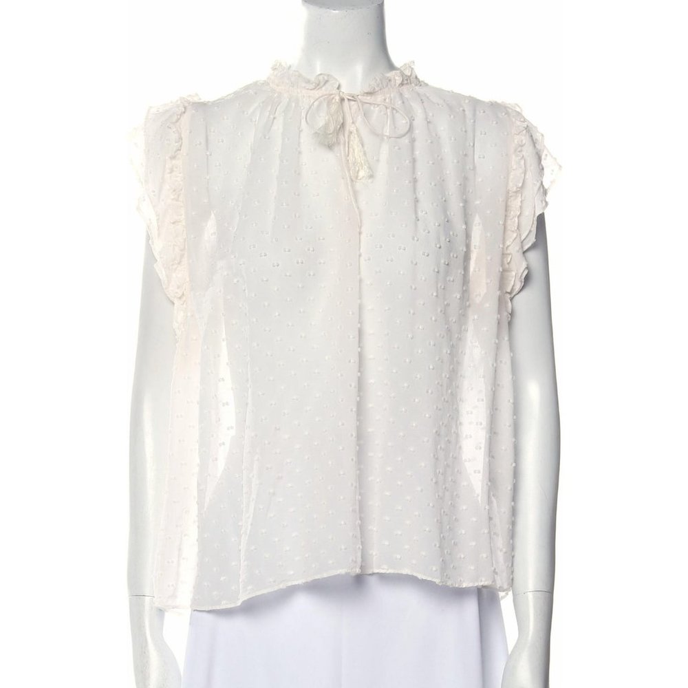 EUC Ulla Johnson Ivory Silk Ruffle Blouse Size 0